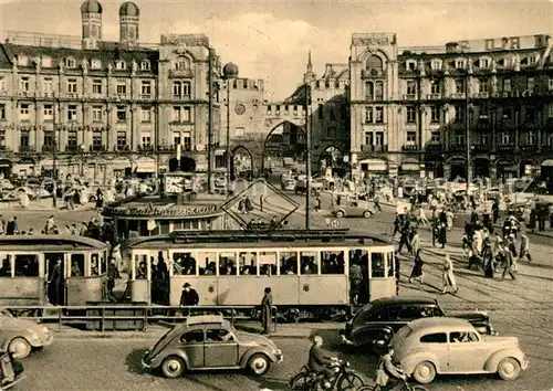 AK / Ansichtskarte Strassenbahn M?nchen Karlsplatz 