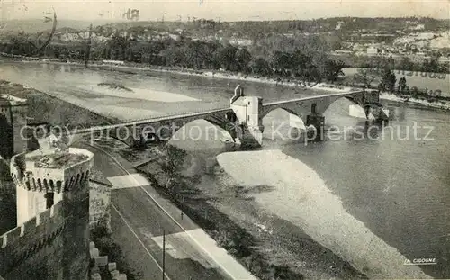 AK / Ansichtskarte Avignon_Vaucluse Le Pont Saint Benedet et le Rhone Avignon Vaucluse