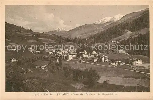 AK / Ansichtskarte Flumet Vue generale et le Mont Blanc Alpes Flumet