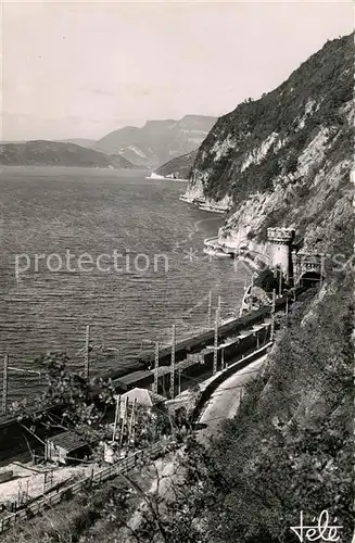 AK / Ansichtskarte Le_Bourget du Lac_Savoie Panorama Lac Route de la Corniche Les Tunnels Le_Bourget du Lac_Savoie