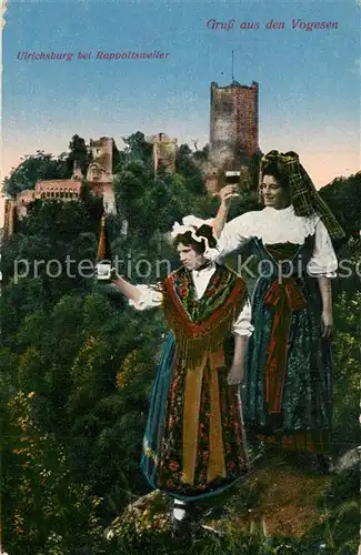 AK / Ansichtskarte Rappoltsweiler_Haut_Rhin_Elsass Ulrichsburg Trachtenfrauen Rappoltsweiler_Haut