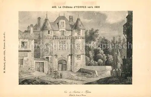 AK / Ansichtskarte Yerres Le Chateau vers 1800 Dessin Kuenstlerkarte Yerres