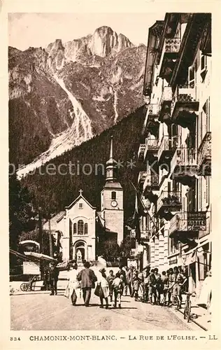 AK / Ansichtskarte Chamonix Rue de l Eglise Alpes Chamonix