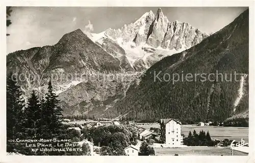 AK / Ansichtskarte Les_Praz Panorama Aiguille du Dru Aiguille Verte Alpes Francaises Les_Praz