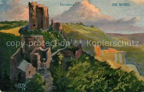 AK / Ansichtskarte Ehrenburg_Brodenbach Mosel K?nstlerkarte Seck Ehrenburg Brodenbach