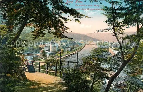 AK / Ansichtskarte Bad_Ems Blick vom Weg zum Kriegerdenkmal Bad_Ems