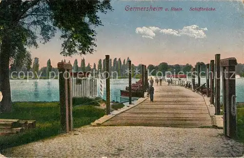 AK / Ansichtskarte Germersheim Schiffbr?cke Germersheim