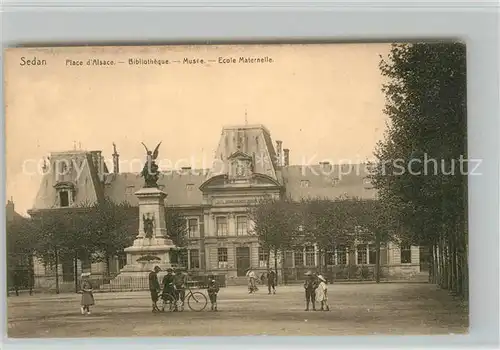 AK / Ansichtskarte Sedan_Ardennes Place d Alsace Bibliotheque Musee Ecole Maternelle Sedan Ardennes