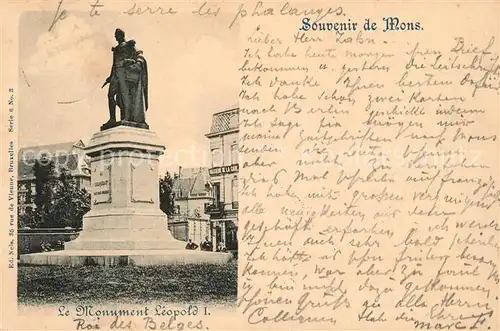 AK / Ansichtskarte Mons_Belgien le Monument Leopold I Mons Belgien