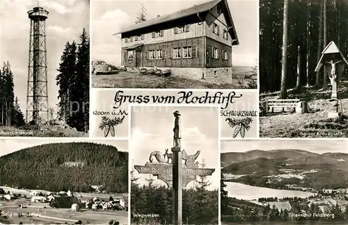 Hochfirst_Berg Aussichtsturm Saiger Kreuzplatz Wegweiser Saig Rasthaus Hochfirst_Berg