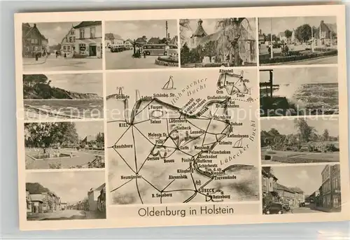 Oldenburg_Holstein Landkarte Strand Freibad Strassenpartien Oldenburg_Holstein