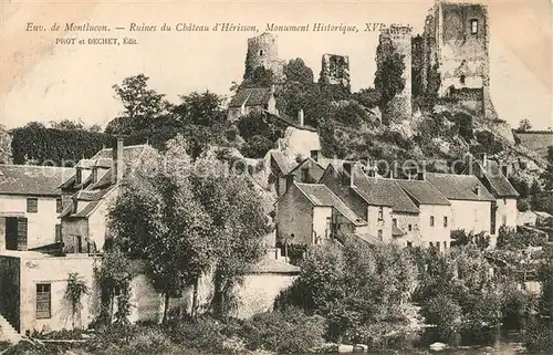 AK / Ansichtskarte Herisson_Allier Ruines du Chateau Monument historique XVIe siecle Herisson Allier