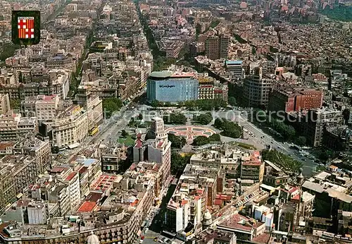 AK / Ansichtskarte Barcelona_Cataluna Plaza Cataluna Vista aerea Barcelona Cataluna