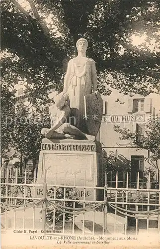 AK / Ansichtskarte La_Voulte sur Rhone Monument aux Morts La Ville couronnant le Sacrifice La_Voulte sur Rhone