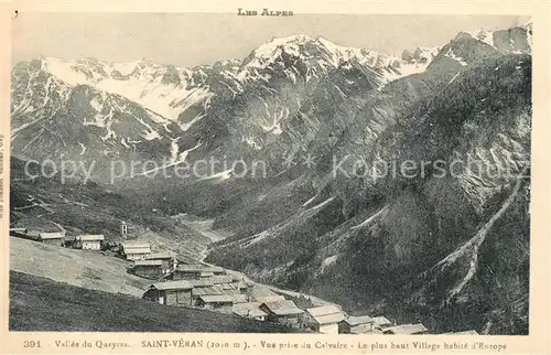 AK / Ansichtskarte Saint Veran Vue prise du Calvaire Le plus haut Village habite d Europe Saint Veran