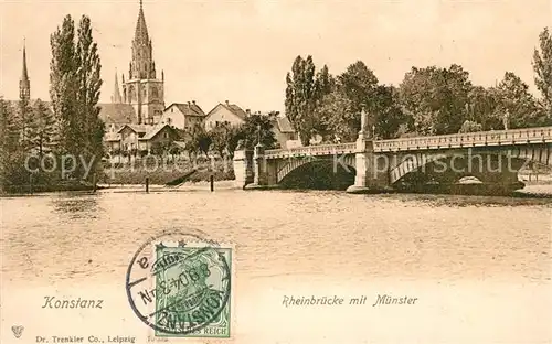 AK / Ansichtskarte Konstanz_Bodensee Rheinbruecke Muenster Konstanz_Bodensee