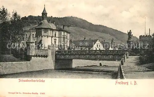 AK / Ansichtskarte Freiburg_Breisgau Schwabentorbruecke Freiburg Breisgau