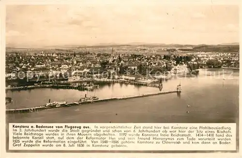 AK / Ansichtskarte Konstanz_Bodensee Fliegeraufnahme Chronik Konstanz_Bodensee