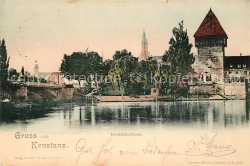 AK / Ansichtskarte Konstanz_Bodensee Rheintorturm Konstanz_Bodensee