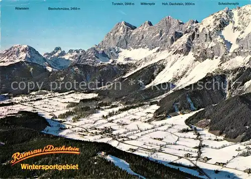 AK / Ansichtskarte Ramsau_Dachstein_Steiermark Hochplateau mit Dachsteinsuedwaenden Bischofsmuetze und Roetelfelsen Ramsau_Dachstein