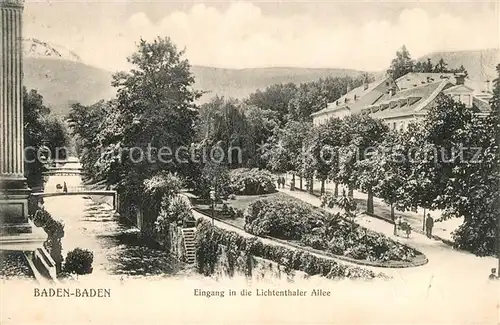 AK / Ansichtskarte Baden Baden Eingang Lichtenthaler Allee Baden Baden