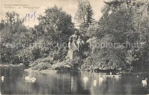 AK / Ansichtskarte Donaueschingen Parkpartie Danubiagruppe Donaueschingen