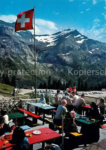 AK / Ansichtskarte Oldenhorn Terrasse du Restaurant du Lac Retaud Oldenhorn