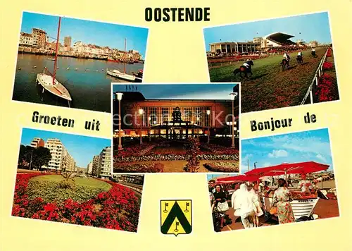 AK / Ansichtskarte Oostende_Ostende Hafen Reitbahn Blumeninsel Markt 