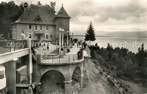 AK / Ansichtskarte Thonon les Bains Place du Chateau et Terrasses sur le Lac Leman Thonon les Bains