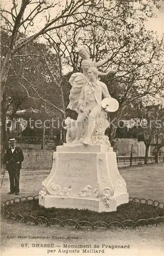 AK / Ansichtskarte Grasse_Alpes_Maritimes Monument de Fragonard par Auguste Maillard Grasse_Alpes_Maritimes