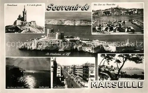 Marseille_Bouches du Rhone Basilique ND de la Garde Vieux Port Chateau dIf La Canebiere Panoramique de la Corniche Marseille