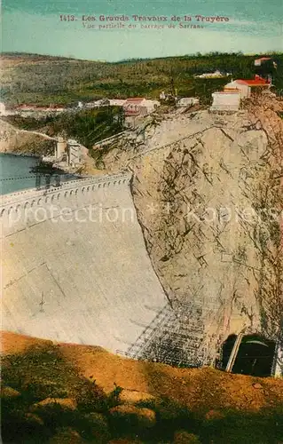 AK / Ansichtskarte Sarrans_Lac_de Les Grands Travaux de la Truyere Vue partielle du barrage de Sarrans Sarrans_Lac_de