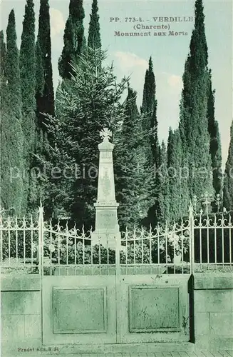 AK / Ansichtskarte Verdille Monument aux Morts Verdille