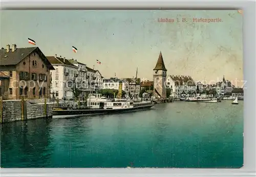 AK / Ansichtskarte Lindau_Bodensee Hafenpartie Lindau Bodensee