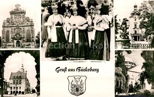 AK / Ansichtskarte Bueckeburg Stadtkirche Boeckeburgerinnen Schloss Pforte Mausoleum Bueckeburg