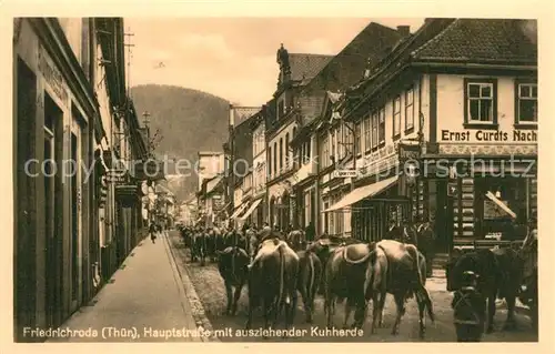 AK / Ansichtskarte Friedrichroda Hauptstrasse Kuhaustrieb Friedrichroda