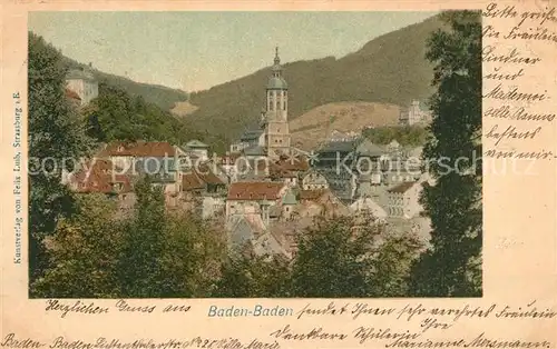 AK / Ansichtskarte Baden Baden Panorama Kirche Baden Baden