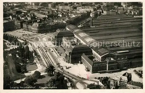 AK / Ansichtskarte Leipzig Hauptbahnhof Fliegeraufnahme Leipzig