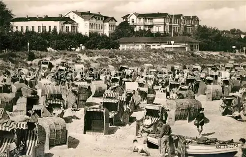 AK / Ansichtskarte Ahlbeck_Ostseebad Strand mit Milchbar Ahlbeck_Ostseebad