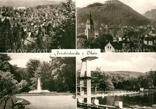 AK / Ansichtskarte Friedrichroda Schwimmbad Panorama  Friedrichroda