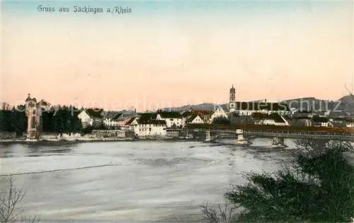 AK / Ansichtskarte Saeckingen_Rhein Partie am Rhein Saeckingen Rhein