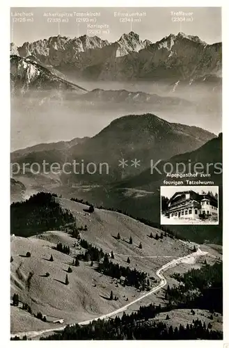 AK / Ansichtskarte Bayrischzell Panorama Alpengasthof zum feurigen Tatzelwurm Bayrischzell