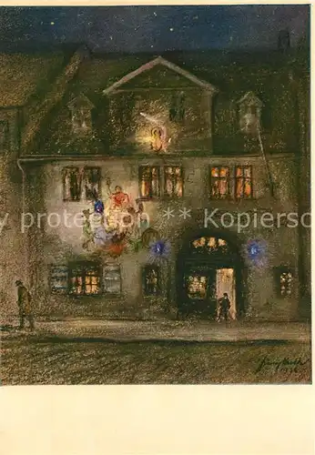 AK / Ansichtskarte Saalfeld_Saale Gasthaus Das Loch Gemaelde Saalfeld_Saale