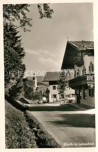 AK / Ansichtskarte Elbach_Miesbach Hauptstrasse Blick zur Kirche Elbach Miesbach