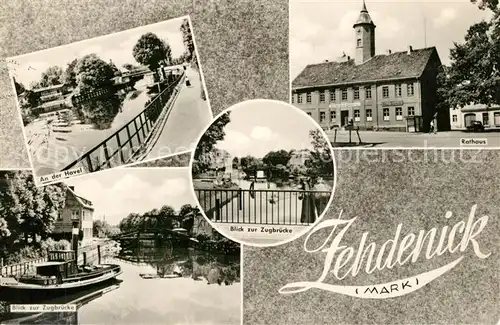 AK / Ansichtskarte Zehdenick Partie an der Havel Zugbruecke Rathaus Zehdenick