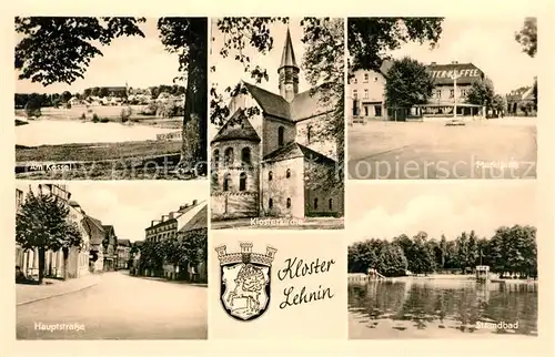 AK / Ansichtskarte Kloster_Lehnin Klosterkirche Marktplatz Hauptstrasse Strandbad Am Kessel Kloster_Lehnin