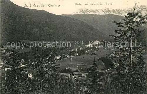 AK / Ansichtskarte Dorf_Kreuth Panorama Blauberg mit Halserspitze Dorf Kreuth