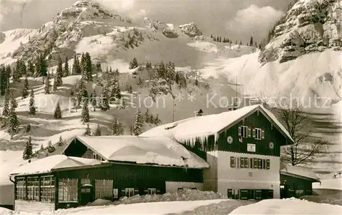 AK / Ansichtskarte Schliersee Bodenschneidhaus mit Gipfel Winterlandschaft Alpen Schliersee