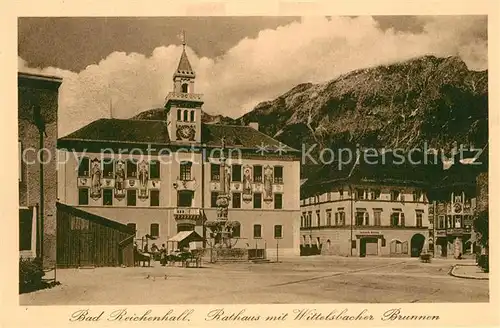 AK / Ansichtskarte Bad_Reichenhall Rathaus Wittelsbacher Brunnen Alpenblick Bad_Reichenhall