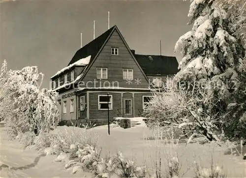 AK / Ansichtskarte Johanngeorgenstadt Grenzlandbaude im Winter Johanngeorgenstadt